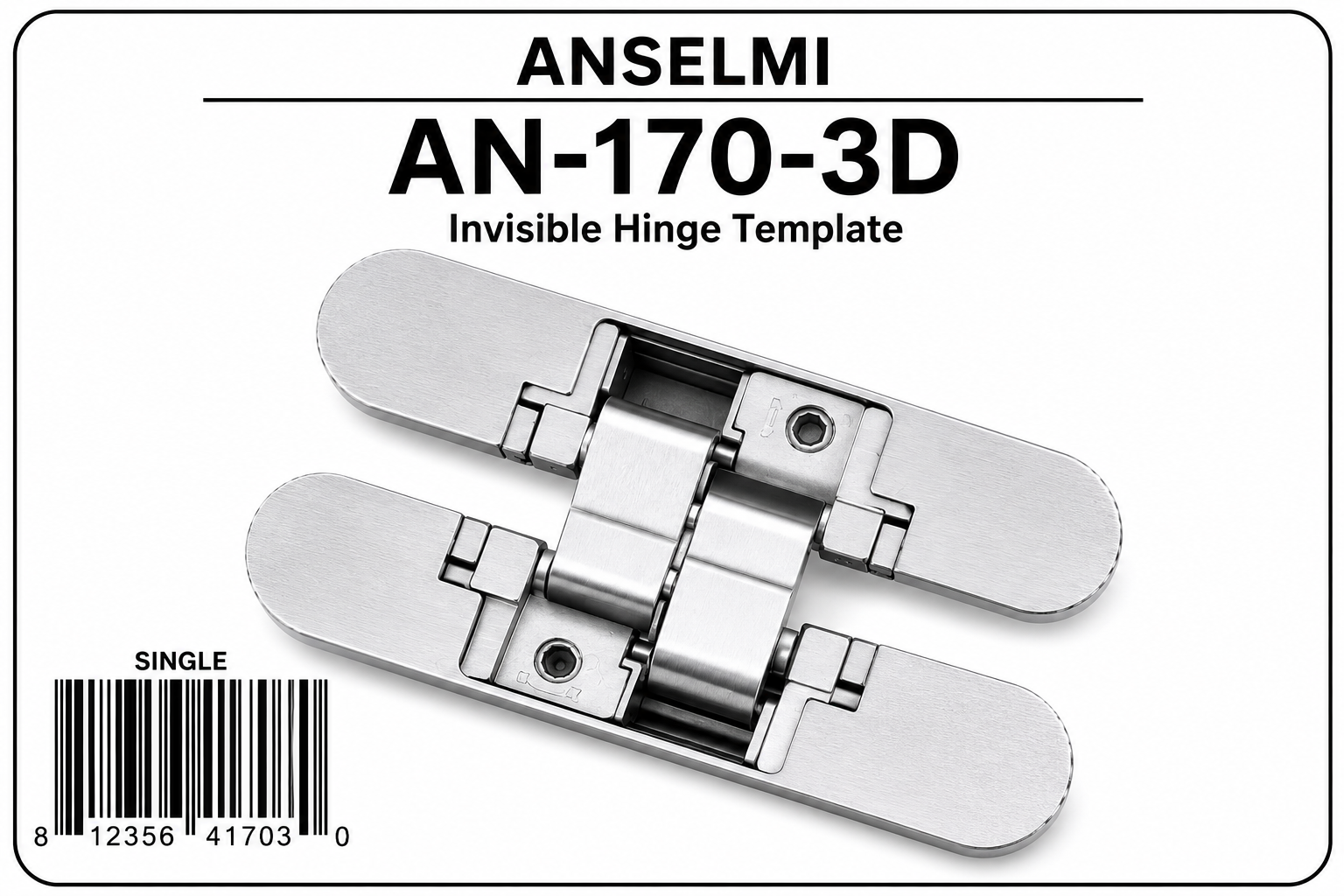 Anselmi-AN-170-3D Invisible Door Hinge Template - Single Hinge Router Jig