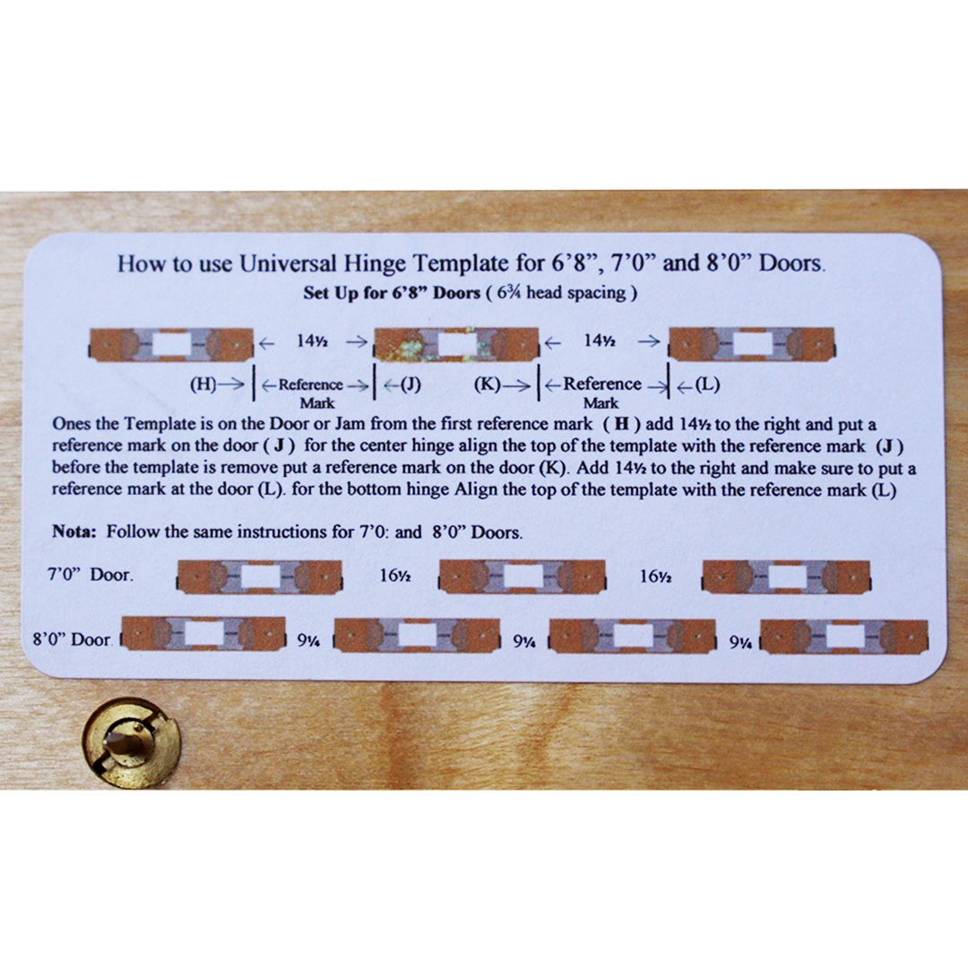 Hinge Single Router Template