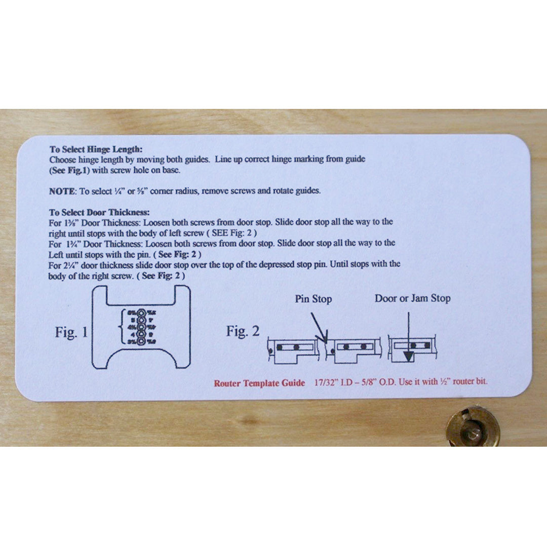 Hinge Single Router Template
