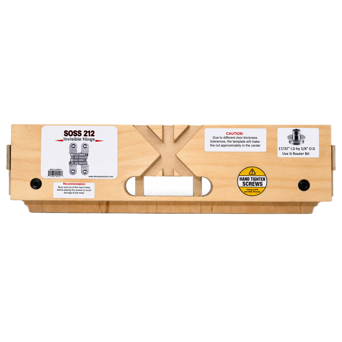 SOSS 212 Concealed Invisible Hinge Template - Single Router Hinge Jig - Door SOSS 212 Hinge Template